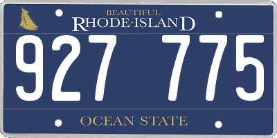 RI license plate 927775