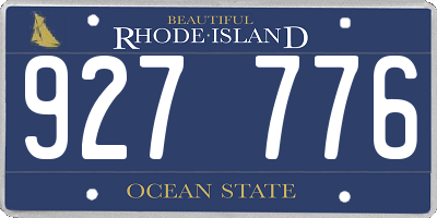 RI license plate 927776