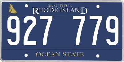 RI license plate 927779