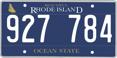 RI license plate 927784
