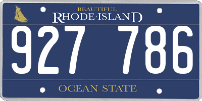 RI license plate 927786