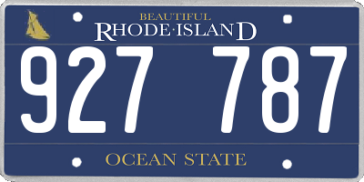 RI license plate 927787