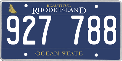 RI license plate 927788