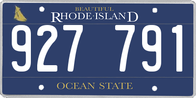 RI license plate 927791