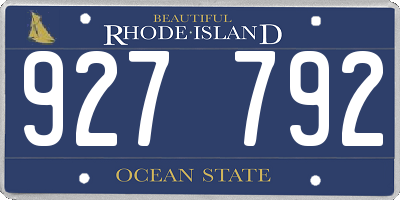 RI license plate 927792