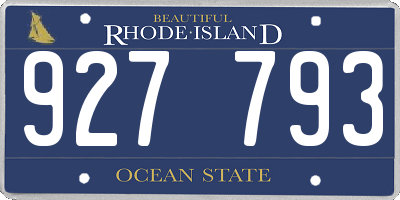 RI license plate 927793