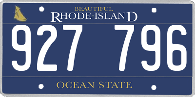 RI license plate 927796