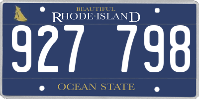 RI license plate 927798
