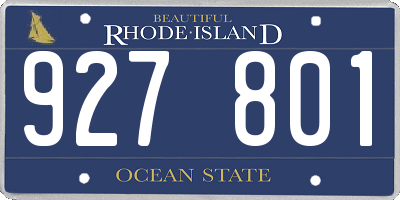 RI license plate 927801