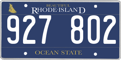 RI license plate 927802