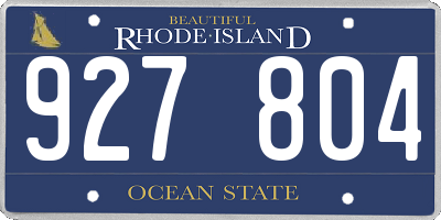 RI license plate 927804