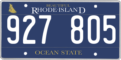 RI license plate 927805