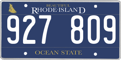 RI license plate 927809