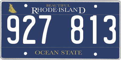 RI license plate 927813