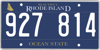 RI license plate 927814