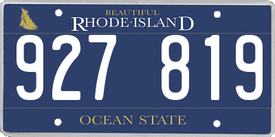 RI license plate 927819