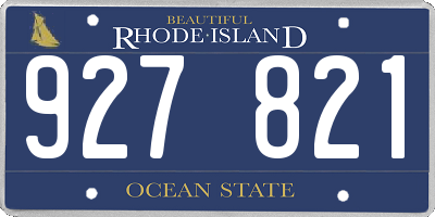 RI license plate 927821