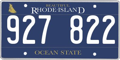 RI license plate 927822