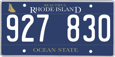 RI license plate 927830