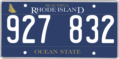 RI license plate 927832