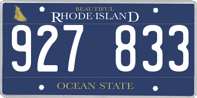 RI license plate 927833