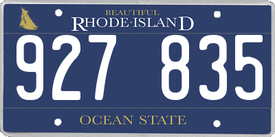 RI license plate 927835