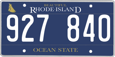 RI license plate 927840