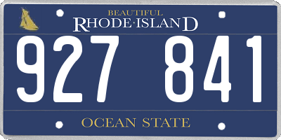 RI license plate 927841