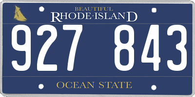 RI license plate 927843