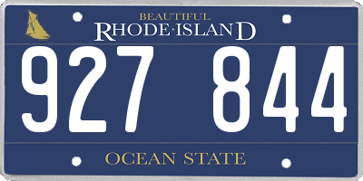 RI license plate 927844