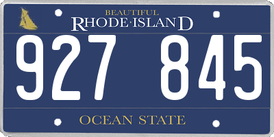 RI license plate 927845