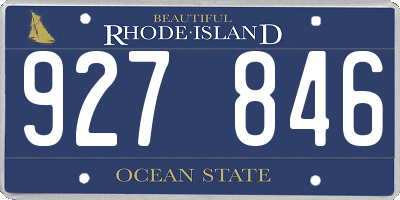RI license plate 927846