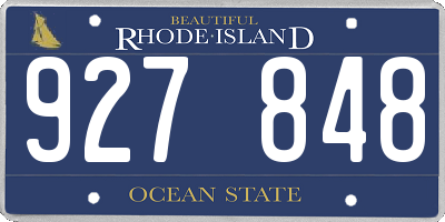 RI license plate 927848
