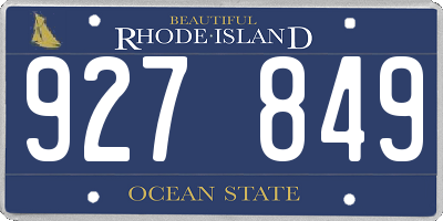 RI license plate 927849