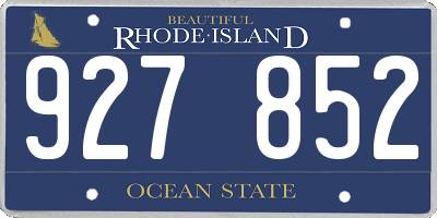 RI license plate 927852