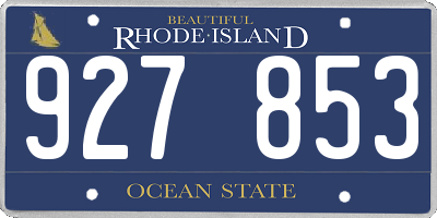 RI license plate 927853