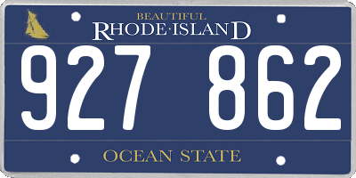 RI license plate 927862