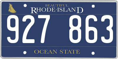 RI license plate 927863