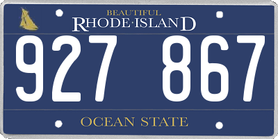 RI license plate 927867
