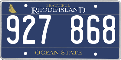RI license plate 927868