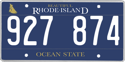 RI license plate 927874