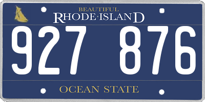 RI license plate 927876