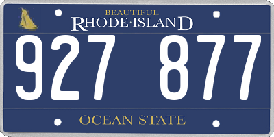 RI license plate 927877