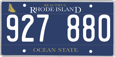 RI license plate 927880