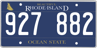 RI license plate 927882