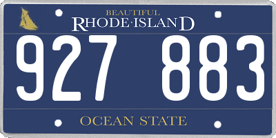 RI license plate 927883