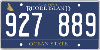 RI license plate 927889