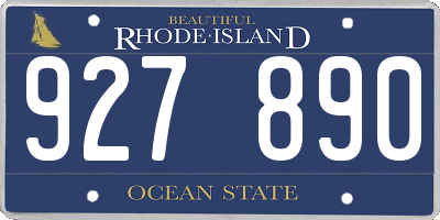 RI license plate 927890