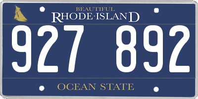 RI license plate 927892