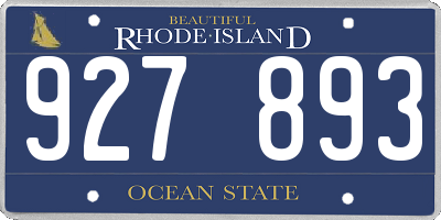 RI license plate 927893
